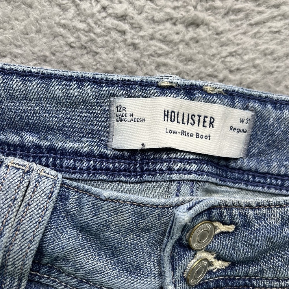 Hollister Low Rise Boot Jeans Womens Size 12 Blue Bootcut Stretch Denim 31x30 - Picture 6 of 15